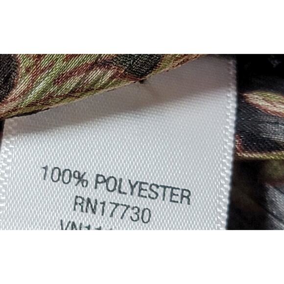 Converse Black Red Floral Sheer Button Up Top XL Lightweight Belted Soft Stretch - Picture 8 of 8